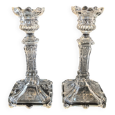 Antique German Crystal Candle Holders (1900-1930) Fenne Glashütte