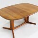 Vintage Glostrup Danish oval extendable dining table solid teak 1960s