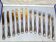 Dessert set of 6 knives and 6 forks in silver metal + case C729 S