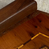 Wooden tray, inlaid decoration with marquetry and mother-of-pearl.