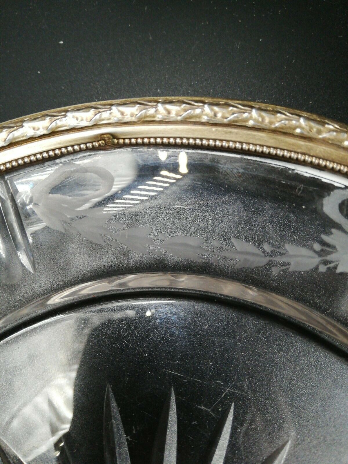 Pair of crystal plate with solid silver strap
