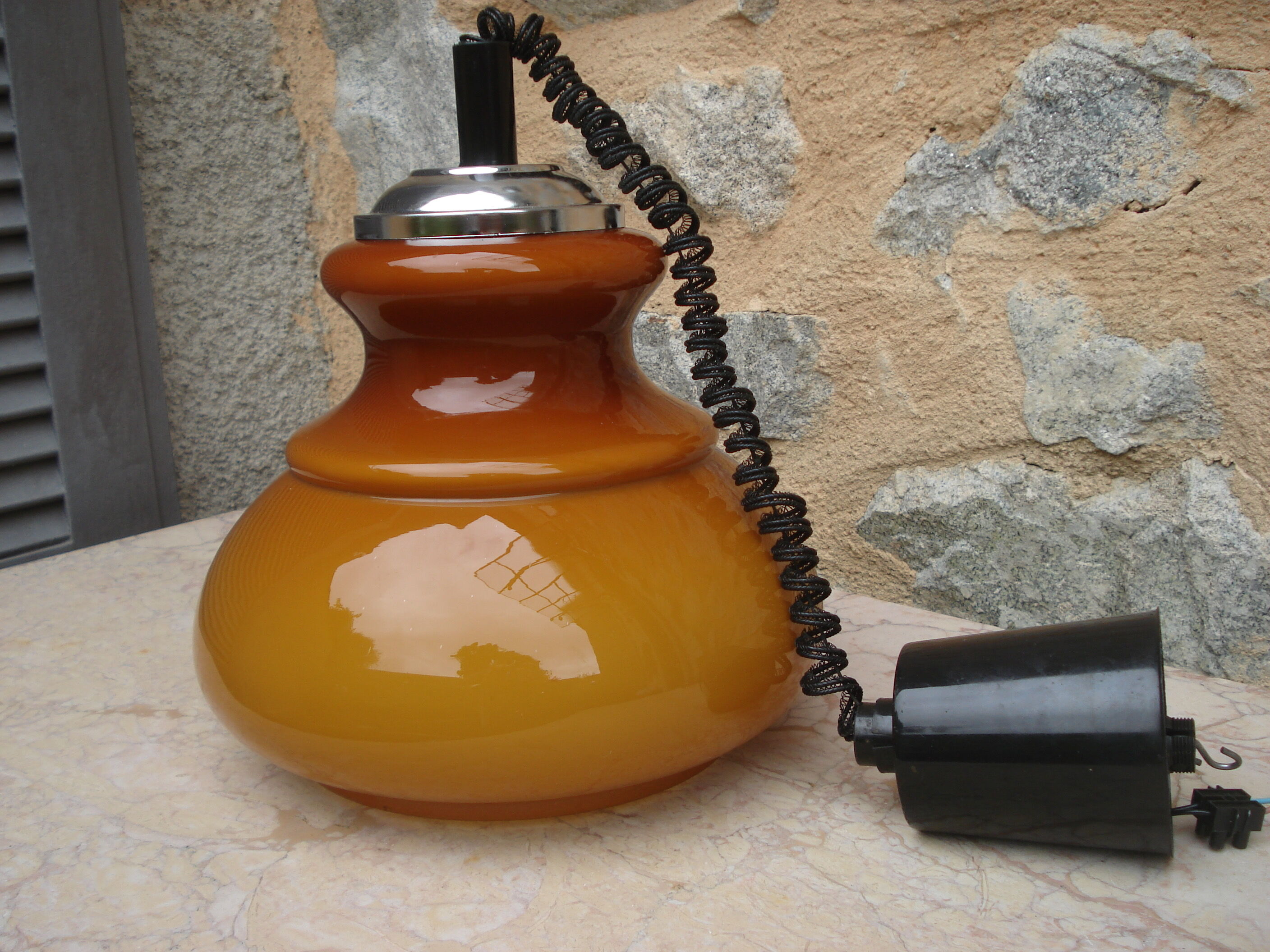 Suspension vintage 1970 caramel
