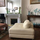 Leather armchair Off-white rock Bobois