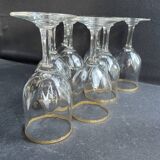 8 Daum gold-plated wine glasses