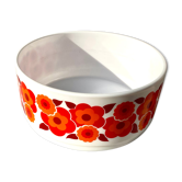 Saladier Arcopal lotus orange et rouge vintage années 70 tbe