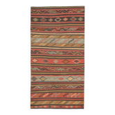 Tapis coureur vintage turc en laine et coton noué à la main des années 1970, 117x227.