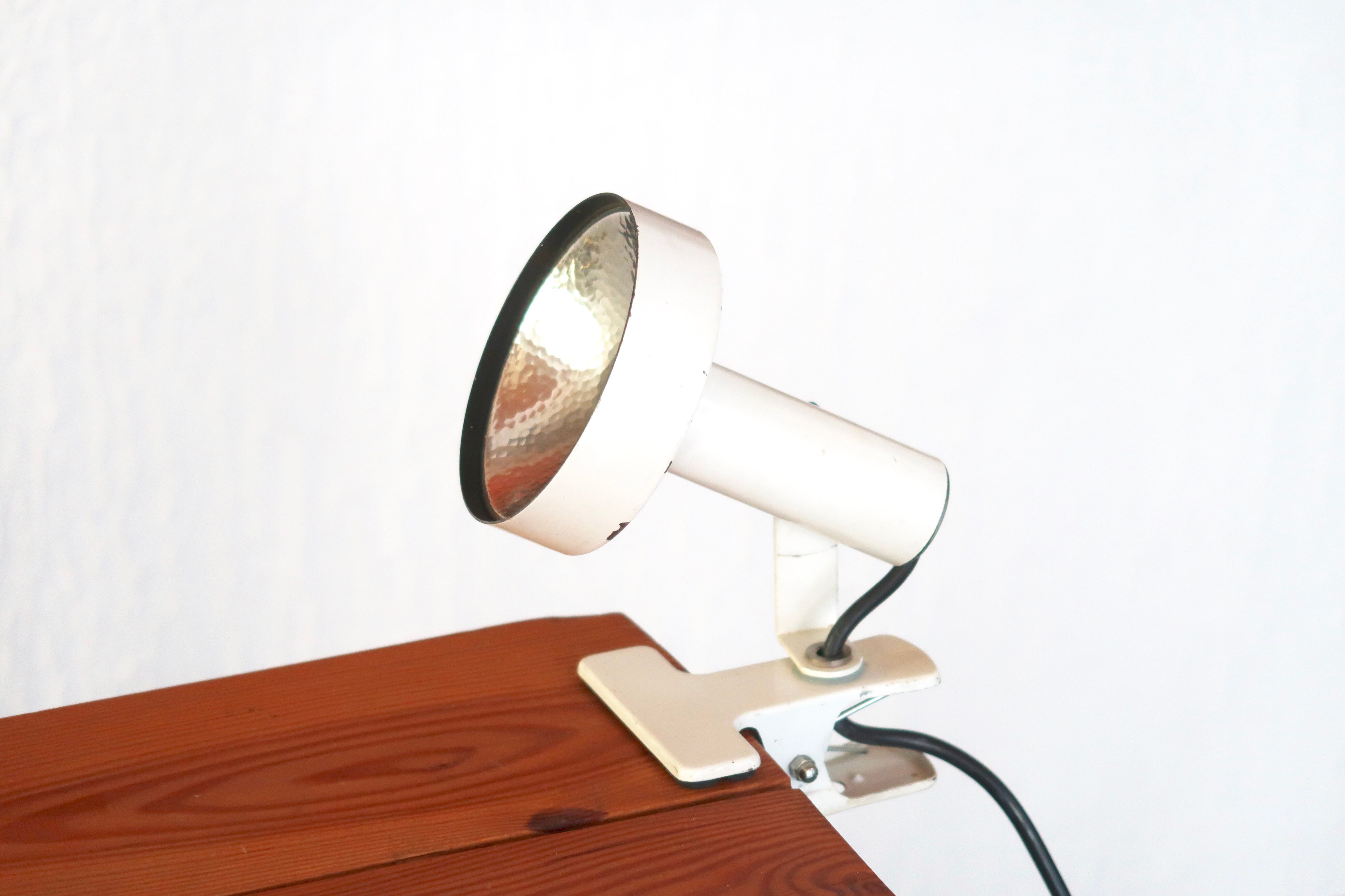 White clip spot lamp, 70s