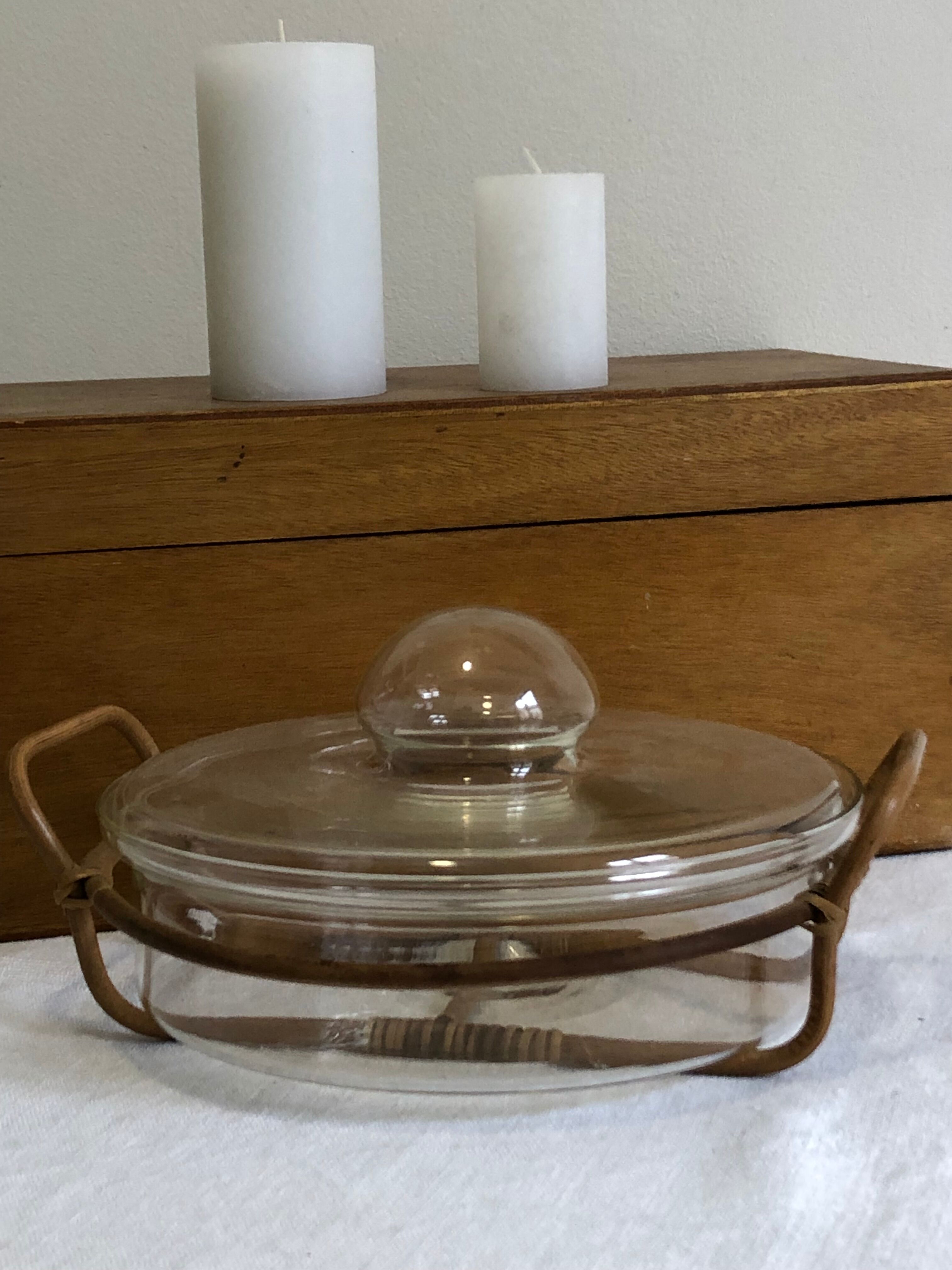 Bodum Denmark 70's dish - rattan handles