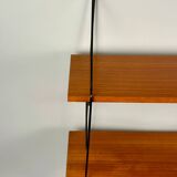 Étagère murale vintage avec trois étagères en placage de teck