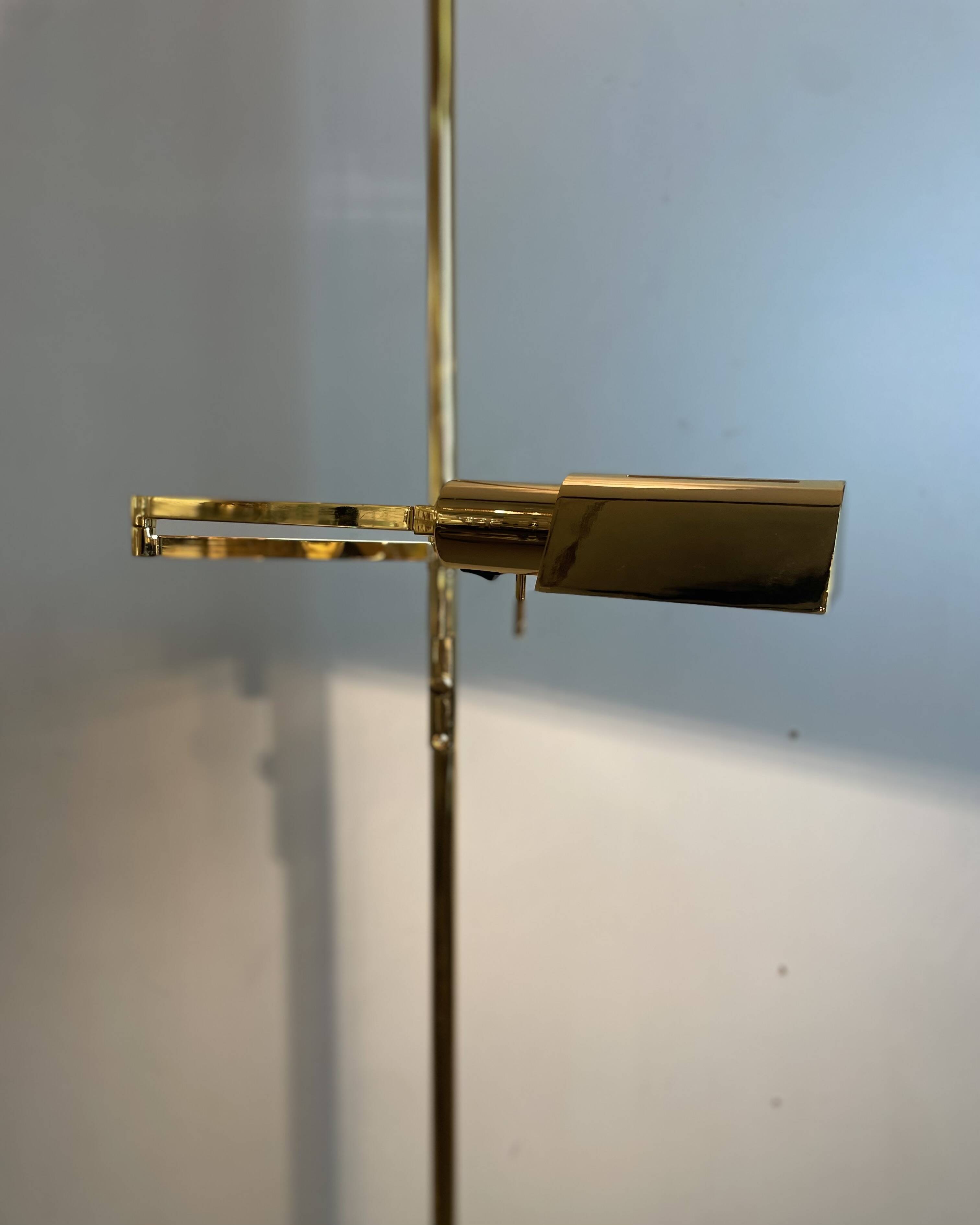 Brass & Opaline Floor Lamp by Milan, Spain, 1980s