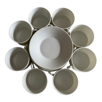 Set de 8 tasses déjeuners Haviland 1960