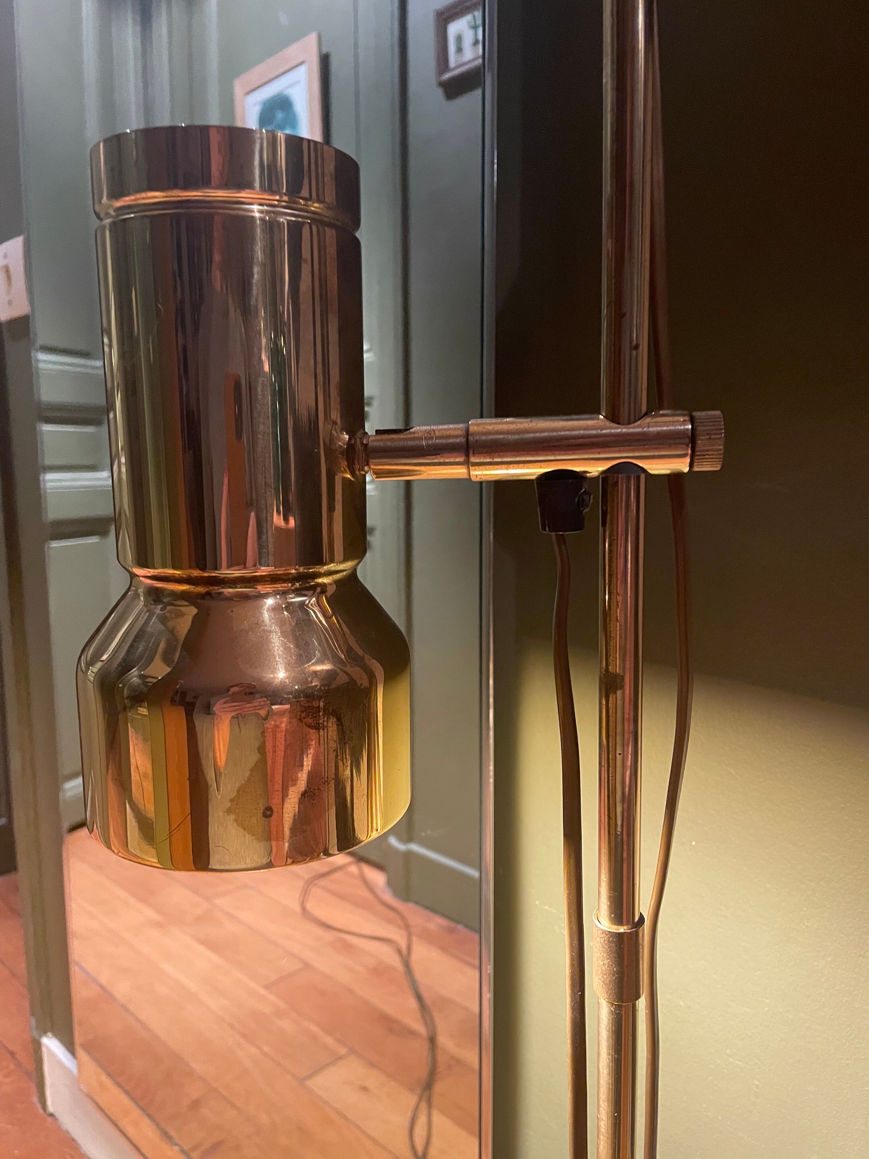 Danish reading lamp 2 height-adjustable reflectors in gold brass Frandsen