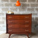 Vintage Scandinavian style mahogany chest of drawers
