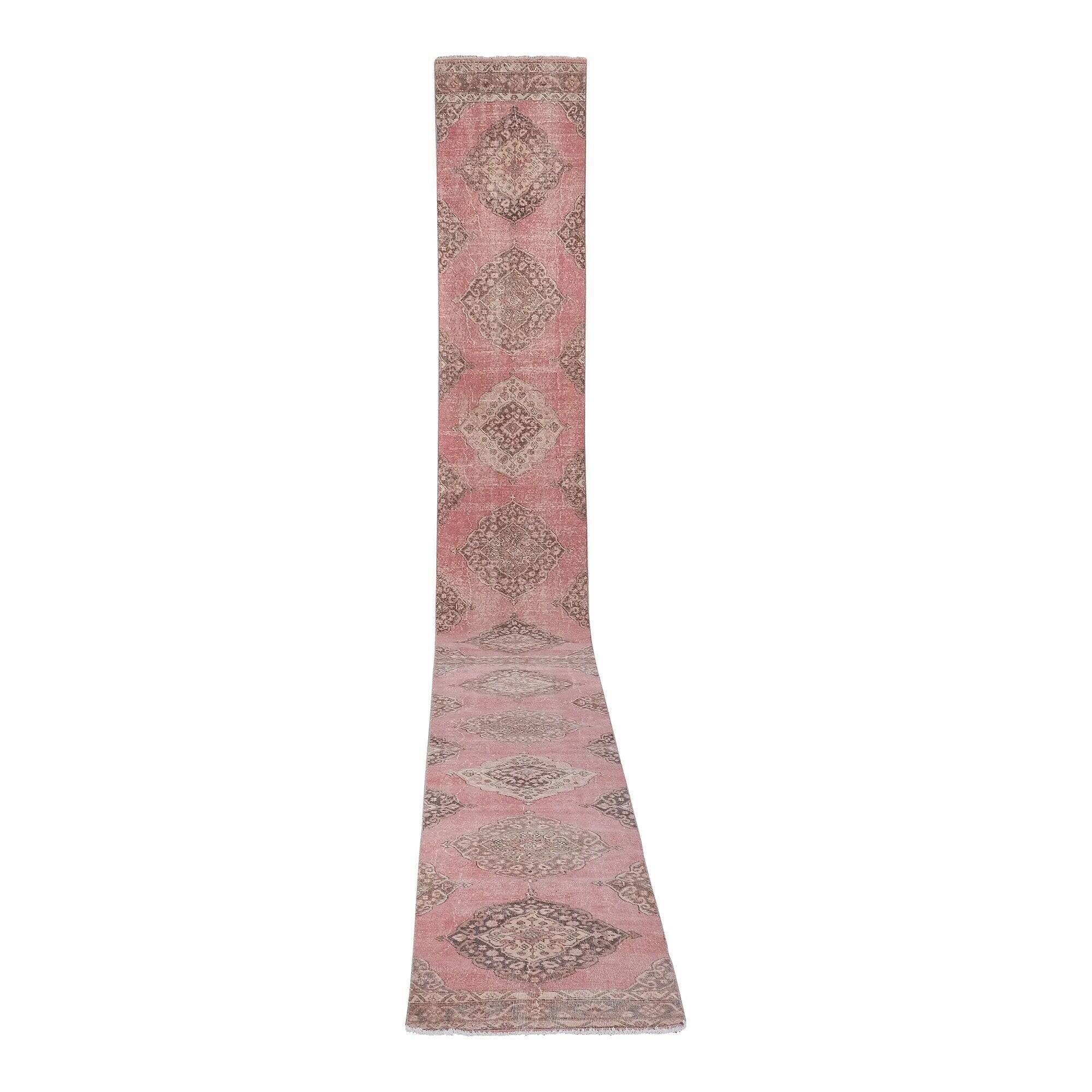 Vintage Turkish hallway rug 80x735 cm