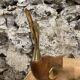 Pair of duck or swan in wood and brass sculpture