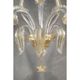 Italian Luxury Wall Sconce in Clear Murano Glass With Gold Floral Motifs