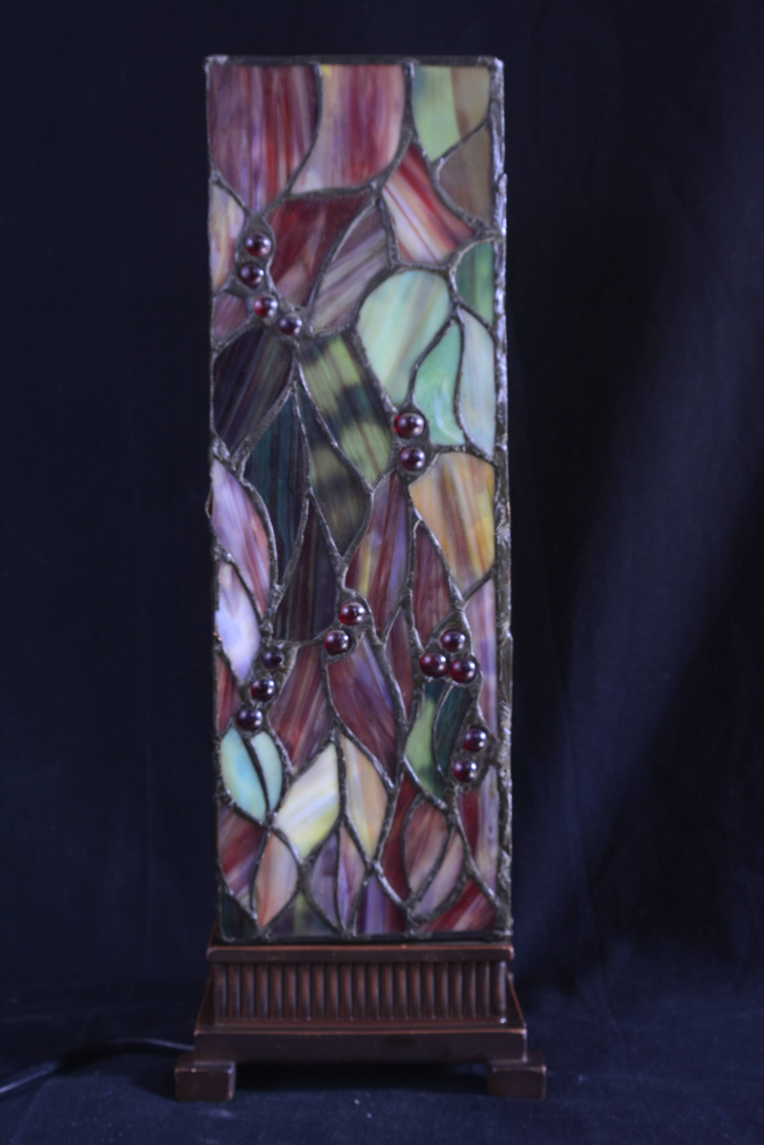 Stained glass lamp in the style of Tiffany