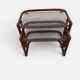 Vintage nesting tables in rattan and smoked glass by Flecht-Atelier Schütz.