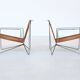 Pair of lounge chairs steel and rattan Gelderland The Netherlands 1964