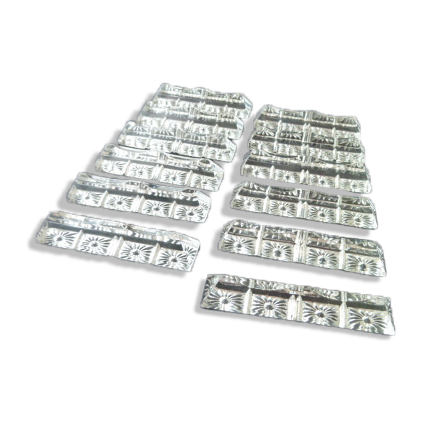 Box of 12 lead crystal knive holders Triangular shape