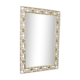 Gold wrought iron art deco mirror, 1940 - 68x50cm