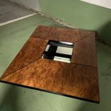 Table basse cocktail Paul Michel en bois de loupe