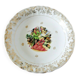 Coupe à fruits B&C° Bernardaud Limoges frise dorée decor Japonais 24cm N56