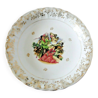 B&C° Bernardaud Limoges fruit bowl with golden frieze, Japanese decor, 24cm N56