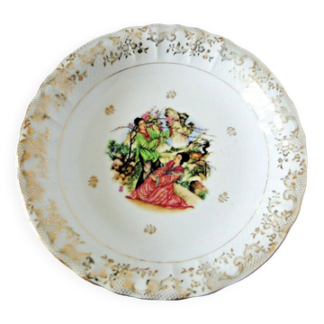 Coupe à fruits B&C° Bernardaud Limoges frise dorée decor Japonais 24cm N56