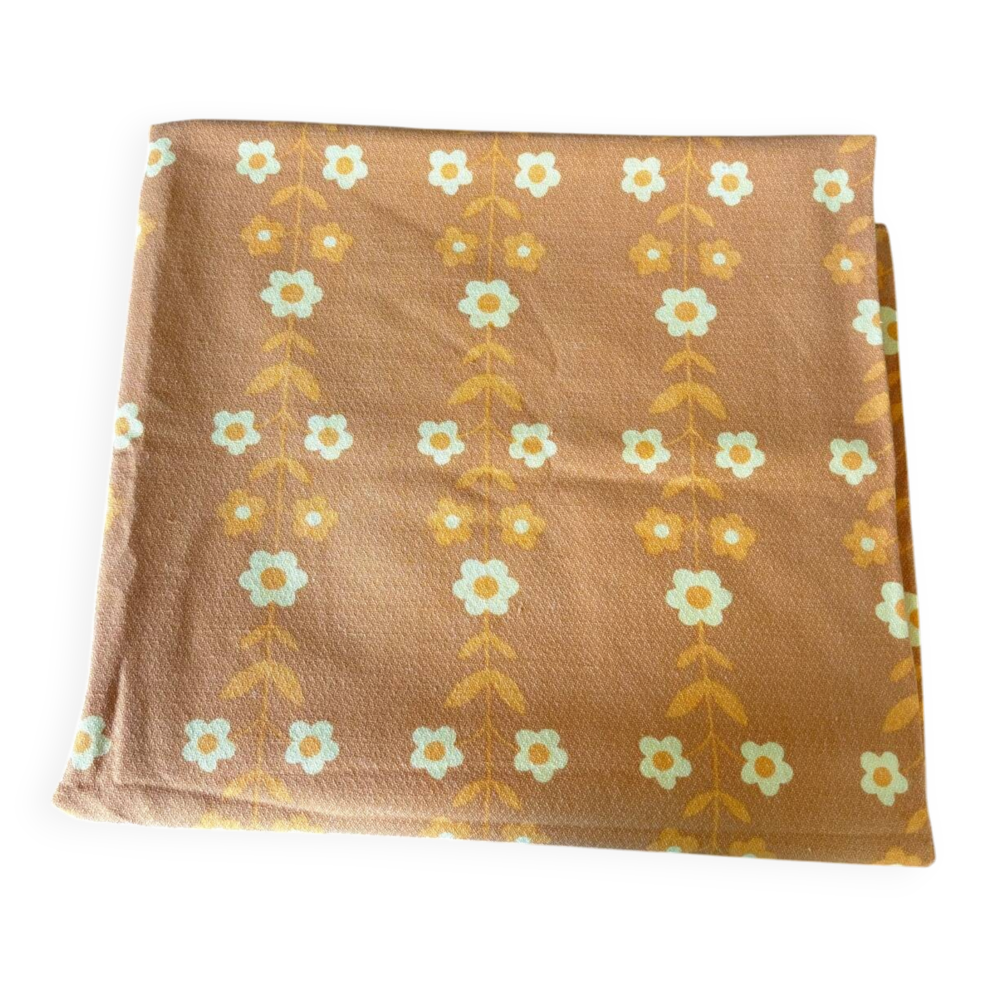 Vintage rétro nappe fleurie orange