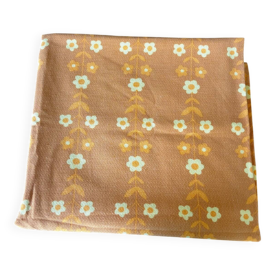 Vintage rétro nappe fleurie orange