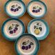 Lot de 5 assiettes en barbotine art deco estampillées Clairefontaine Graves LG