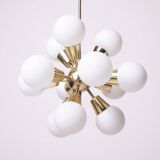 Sputnik Chandelier by Kamenicky Senov, Czechoslovakia, 1970s, Brass / glass