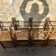 Lot de 4 chaises provençales en bois & paille
