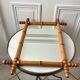 Barber mirror blond wood style bamboo 50s