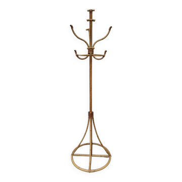 Vintage rattan coat rack - 1950s