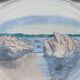 Hand painted porcelain plate with landscape decoration