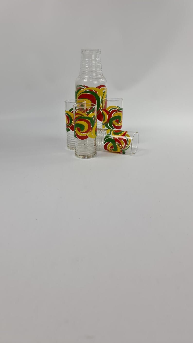 Carafe and vintage glasses from the 70s