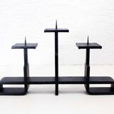 Modernist cast iron candle holder