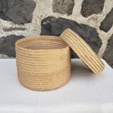 Straw covered basket