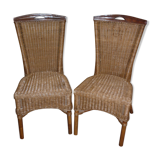 Pair of 2 rattan chairs