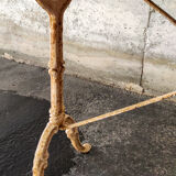 1920s bistro table in cast iron and white Carrara marble