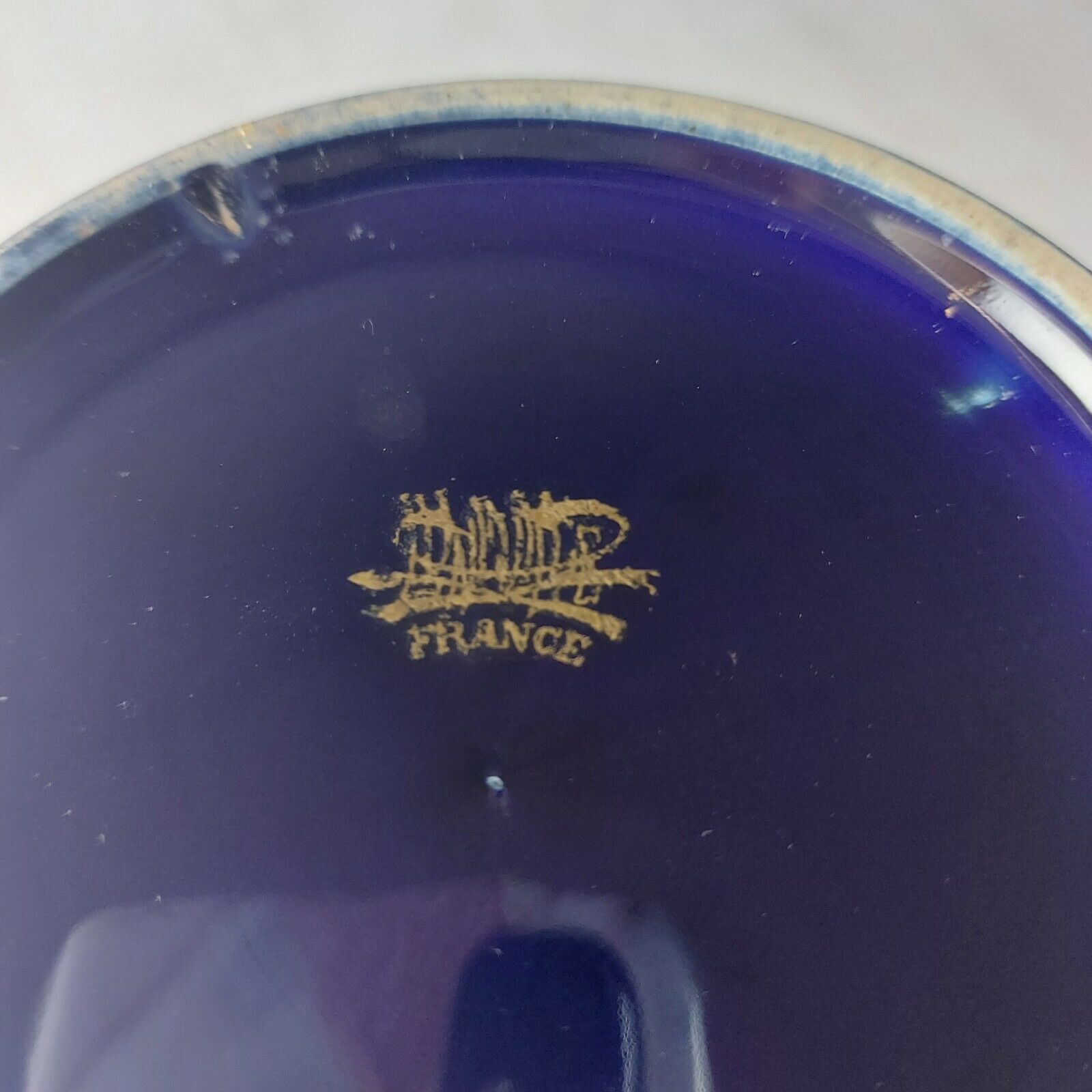 Old vase roll, blue, glazed ceramic, Lunéville napoleon III