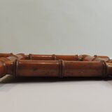 Antique mercury mirror in turned bamboo-style wood – Rare 19th century piece