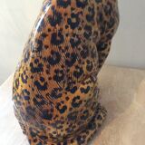Enamelled terracotta leopard from the 60s Italy