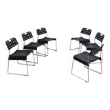 Omstack vintage metal chairs BIEFFEPLAST 1970s