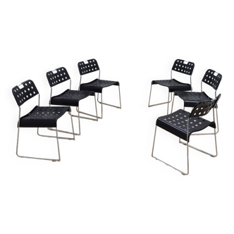 Chaises vintage en métal Omstack BIEFFEPLAST 1970