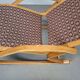 Rocking-chair Art déco en bois cintré et tissu, Tchécoslovaquie 1930