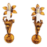 Pair of Vintage Gilt Flower Scones by Hans Kögl