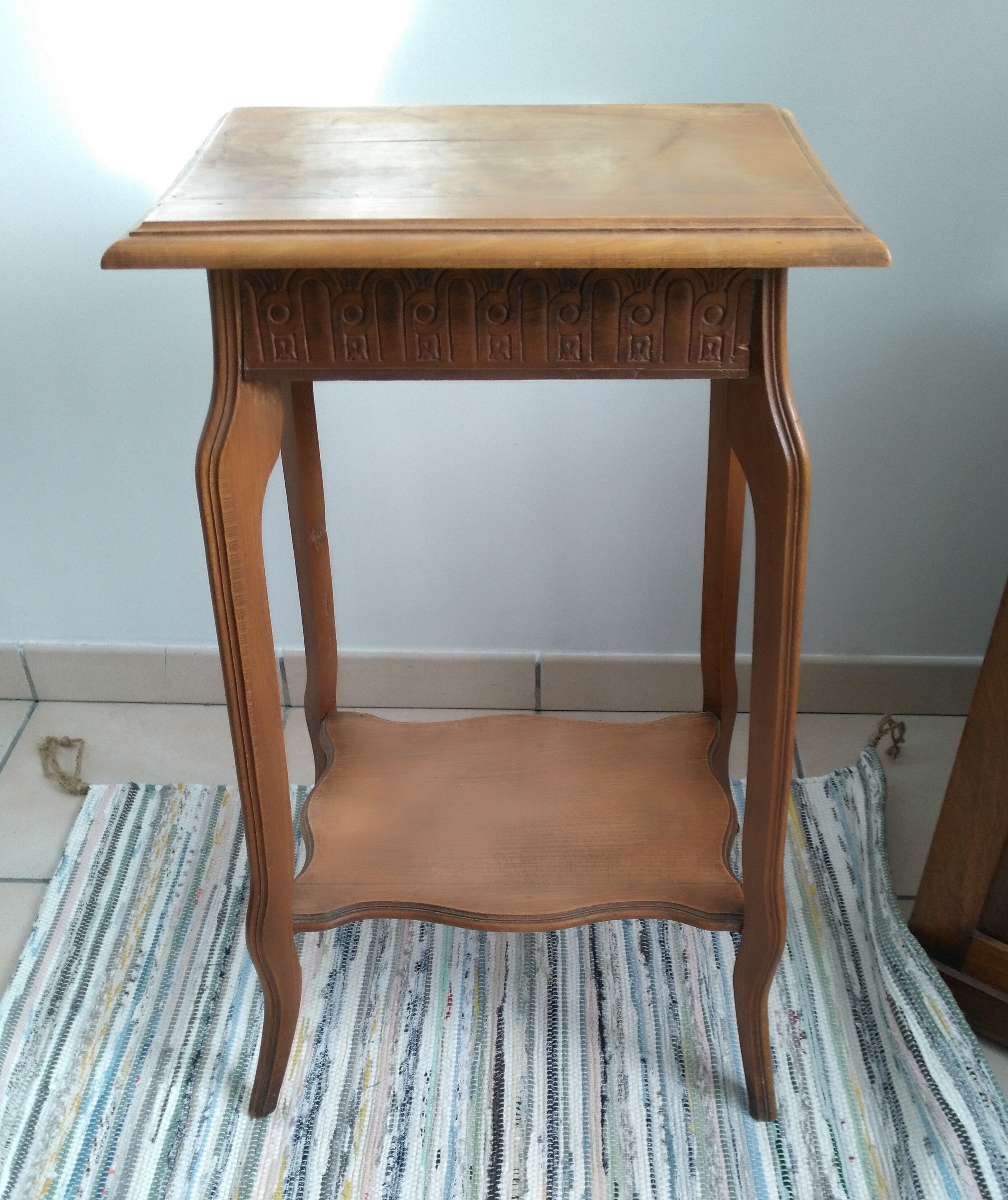 Art Deco side table wooden top